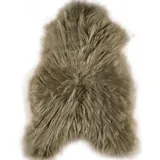 KUHFELL online & NOMAD Fellteppich echtes Island Lammfell langwollig 90-100 cm Schaffell Läufer Teppich, Atmungsaktiv, Feuchtigkeitsregulierend, Antibakteriell grün