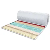 Fdm Topper 180x200 cm Matratzenauflage mit HR-Schaum Höhe 6 cm Latex Schoner H2 H4