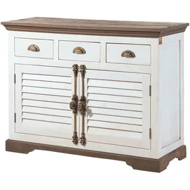 MASSIVMOEBEL24.DE Sideboard 120 x 90 x 45 cm Weiß