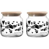 Ritzenhoff & Breker Mika Cat Leckerli-Dose Set 2-teilig weiß 10 cm 0,6 l
