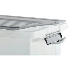 Rotho Compact Aufbewahrungsbox 39,5 x 27,5 x 27 cm 1-tlg. grau/transparent