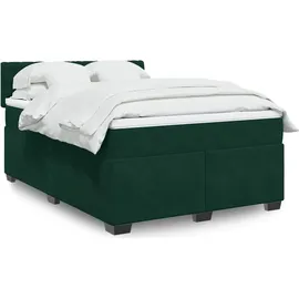 vidaXL Boxspringbett 140 x 200 cm Dunkelgrün