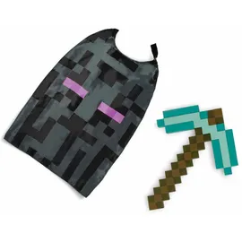 Jakks Pacific Disguise Minecraft Diamant-Spitzhacke- & Enderman-Umhang-Kostümset für Kinder, offiziell lizenziert von , inkl. Spitzhacke & Umhang inspiriert vo...