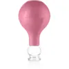 Schröpfglas aus Echtglas inkl. Saugball in pink 25mm