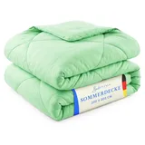 BestLivings Bettdecke Mint, leichtes Steppbett, Mikrofaser, atmungsaktiv, ohne Bettbezug nutzbar Wärmeklasse 2, auch ideal für Reisen, Camping - Grün