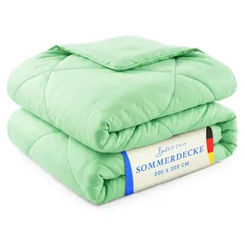 BestLivings Bettdecke Mint, leichtes Steppbett, Mikrofaser, atmungsaktiv, ohne Bettbezug nutzbar Wärmeklasse 2, auch ideal für Reisen, Camping - Grün
