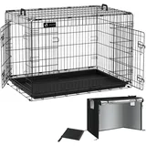 VOUNOT Hundekäfig Klappbar XL 107 x 70 x 78 cm Schwarz