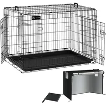VOUNOT Hundekäfig Klappbar XL 107 x 70 x 78 cm Schwarz