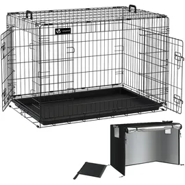 VOUNOT Hundekäfig Klappbar XL 107 x 70 x 78 cm Schwarz