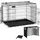 VOUNOT Hundekäfig Klappbar XL 107 x 70 x 78 cm Schwarz