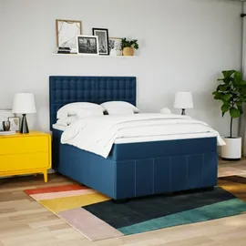 vidaXL Boxspringbett 140 x 200 cm Blau