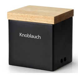 Continenta Vorratsdose, Holz, Keramik, (1-tlg), Knoblauchtopf schwarz