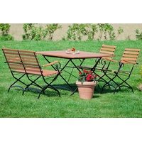 MERXX Schlossgarten Set 4-tlg. Tisch 100 x 90 cm braun klappbar