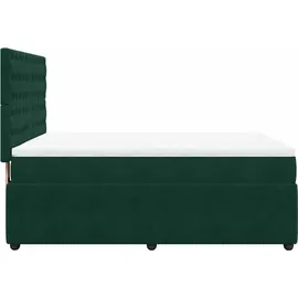 vidaXL Boxspringbett 140 x 200 cm Dunkelgrün