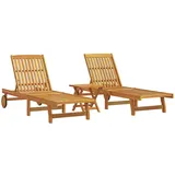 vidaXL Akazie Massiv Sonnenliege Gartenliege Relaxliege Gartenmöbel Holzliege