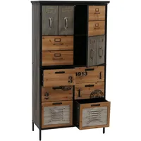 MCW Apothekerkommode 136 x 73 x 35 cm Natur Metalloptik