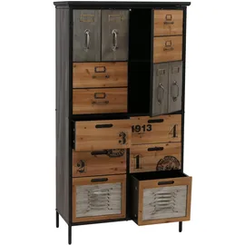 MCW Apothekerkommode 136 x 73 x 35 cm Natur Metalloptik