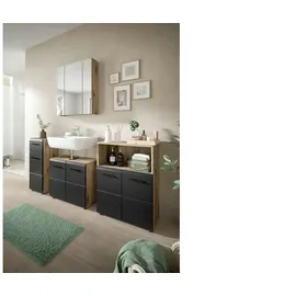 xonox.home Waschbeckenunterschrank 60 x 54 cm Schwarz Matt