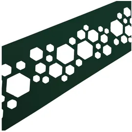 zaun|zu® Sichtschutzstreifen PREMIUM Dekor Hexagon 255 x 15 cm Grün
