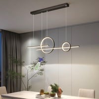 Cblbser Moderne LED Hängelampe Esstisch, 56W LED Hängeleuchte & Pendelleuchten Höhenverstellbar, 110cm Dimmbar Mit Fernbedienung Hängeleuchte Esstischlampe, Esszimmerlampen Küchen Lampen Schwar