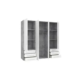 Sconto Kleiderschrank Morley 206 x 200 x 53 cm Grau