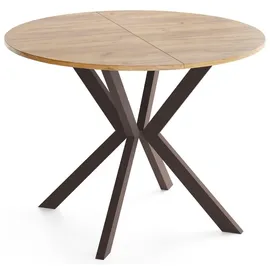 WFL GROUP Valio Ø 90 cm ausziehbar 130 cm braun