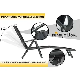 sunnypillow Sonnenliege 150 x 60 x 30 cm Anthrazit