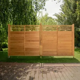 Home Deluxe Holz-Sichtschutzzaun Soma 4 Elemente und 5 Pfosten Natur