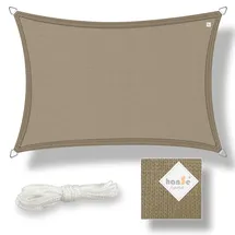 Hanse Sonnensegel Schattensegel Sonnenschutz UV-Schutz Recheck 2x3m Taupe