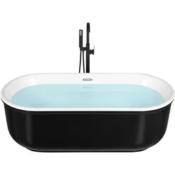 Badewanne freistehend schwarz oval 170 x 80 cm PINEL