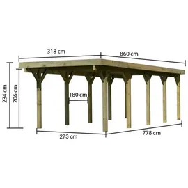 Karibu Classic Einzel 3 2,50 x 7,78 m kdi inkl. PVC-Dachplatten