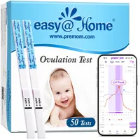 Easy@Home Kinderwunsch 50 x Ovulationstest Fruchtbarkeitstests für Eisprung – Unterstützt durch die kostenlose Premom Ovulation APP, 50 LH Tests