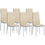 Albatros Esszimmerstühle RIMINI 6er Set, Beige - Beige