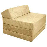 Klappmatratze Klappmatratze Gästematratze mit Kopfteil Größe 200x70x10cm, FORTISLINE beige