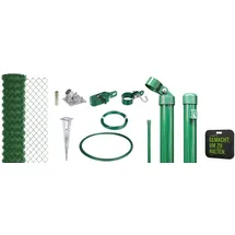 GAH Alberts Alberts Maschendrahtzaun mit Bodenhülse, grün (1500 mm)