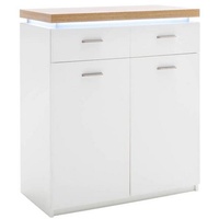 MCA Furniture Kommode CALI, Weiß, Metall, 8 Fächer, 2 Türen - 2 Schubladen, 85x98x44 cm -
