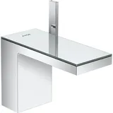 Hansgrohe AXOR MyEdition Einhebel-Waschtischmischer 110 mit Push-Open Ablaufgarnitur, Chrom/Spiegelglas