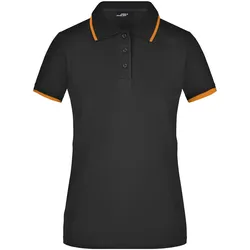 Damen Polo-Shirt Tipping "JN934" - S - black/orange
