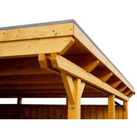 SKANHOLZ Carport Emsland 3,54 x 8,46 m grau mit Abstellraum