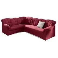 DOMO collection Ecksofa DOMO COLLECTION "Papenburg B/T/H: 242/190/84 cm L-Form", rot, B:242cm H:84cm T:190cm, Struktur ( 90% Polyester, 10% Polyacryl);Microfaser PRIMABELLE (100% Polyester);Kunstleder SOFTLUX;Luxus-Microfaser (100% Polyester), Sofas, Ecksofa, wahlweise