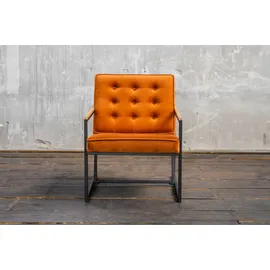 KAWOLA Sessel ARLY Velvet 70 x 80 x 80 cm Cognac