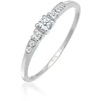 Elli Ringe - Ring Verlobungsring Diamanten (0.11 ct) 585 Weißgo - Gr. 52 MM - in Silber - für Damen