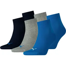 6 Paar Puma Unisex Quarter Socken Sneaker Gr. 35 - 49  für Damen Herren Füßlinge 35/38