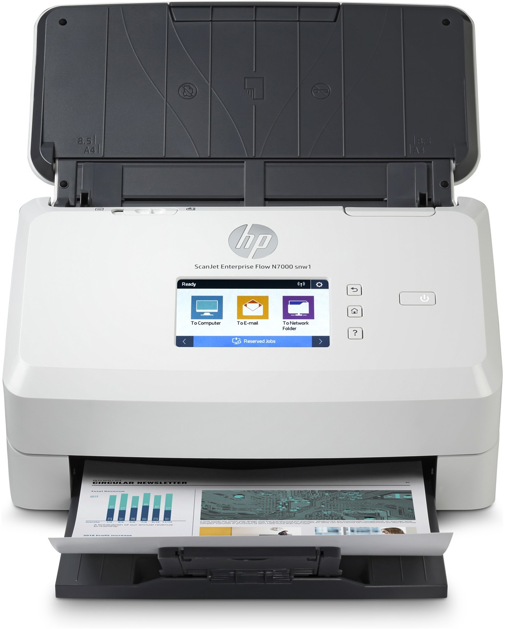 HP ScanJet Enterprise Flow N7000 snw1 Dokumentenscanner WLAN LAN Autom. 80-Blatt-Dokumenteneinzug | Beidseitiges Scannen | Bis zu 75 Seiten/Min. | USB