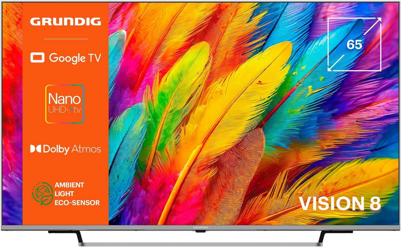 Grundig 65 VOE 83 CV3T00 LED-Fernseher (164 cm/65 Zoll, 4K Ultra HD, Google TV, Smart-TV) silberfarben