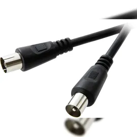 SpeaKa Professional Antennen Anschlusskabel [1x Antennenstecker 75 Ω - 1x Antennenbuchse 75 ?] 2.50 m 75 dB Schwarz