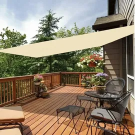 gardlov Sonnensegel Quadratisch 3,6x3,6 m für zuverlässigen Sonnenschutz Wasserdicht inkl. Befestigung Garten Strand Camping 23165, Farbe:Beige