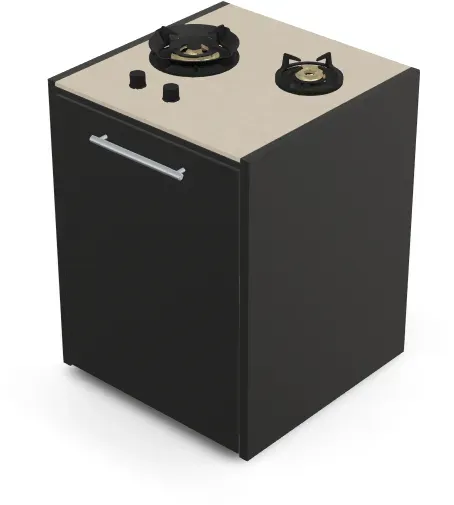 Brabura CT 60 Kochfeld - Pietra Di Osso / Anthrazit / Silberner Griff