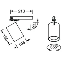 Siteco 51SE64MBB5B Spot 21Richtstrahler,LED,5.110lm930, EVG-Multilumen,Einsteckmontage
