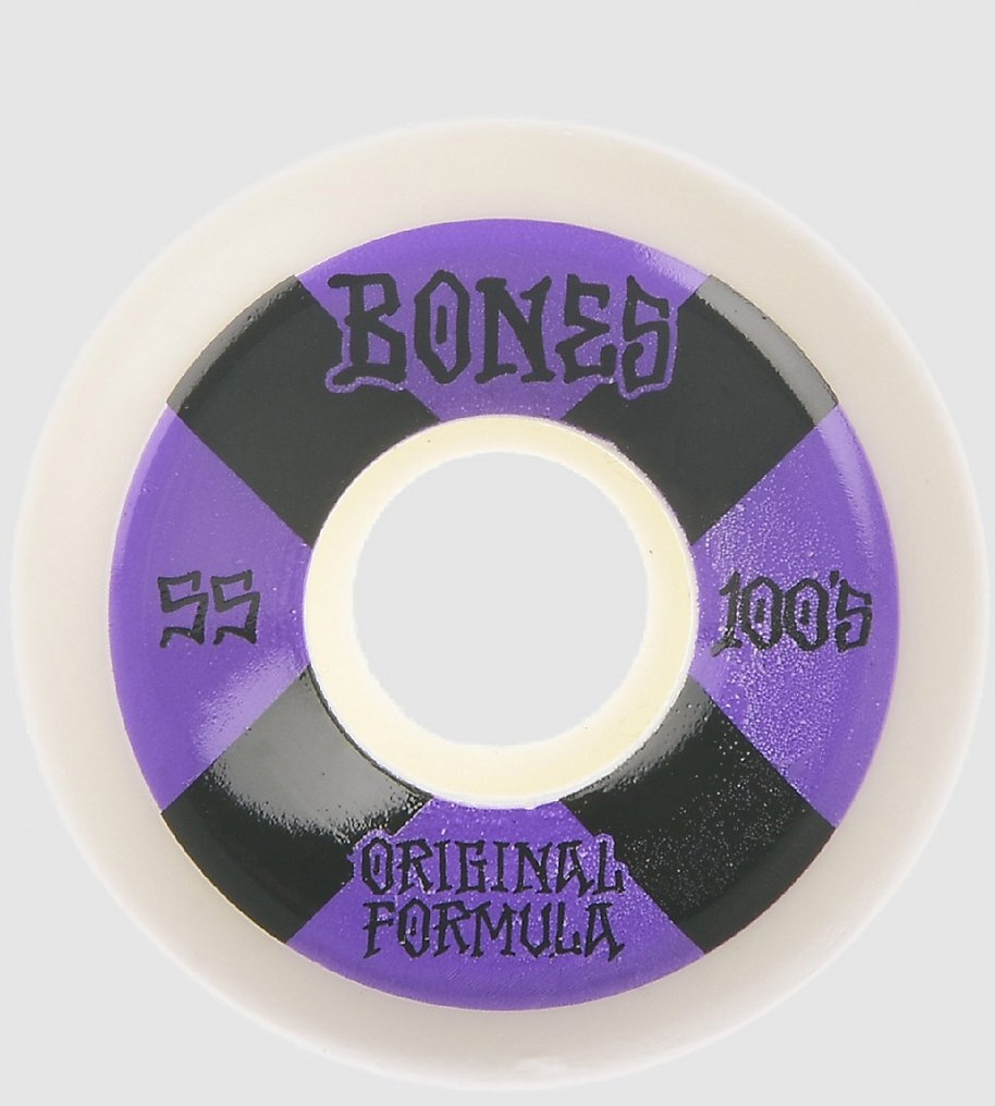 Bones Wheels 100's OG #4 V5 Sidecut 100A 55mm Rollen white / purple Gr. Uni